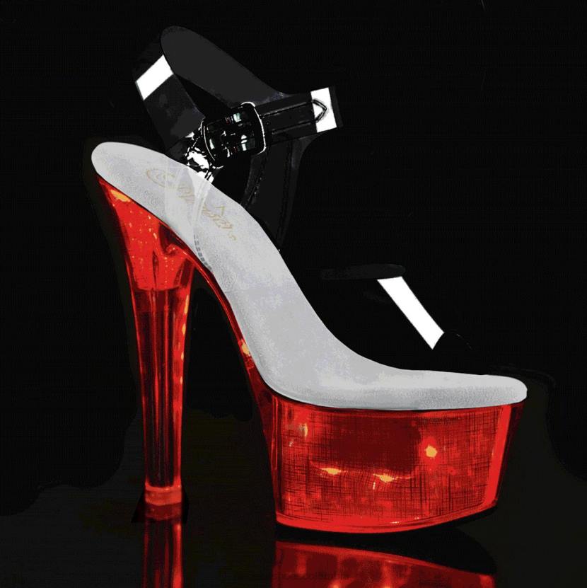 holograma transparente/plateado 840P188 flashdance-608ch Pleaser Shoes
