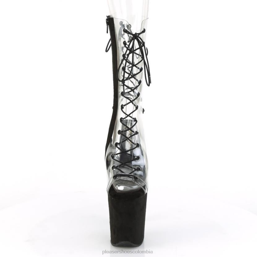 gamuza transparente/negro 840P380 flamenco-800-60fs Pleaser Shoes