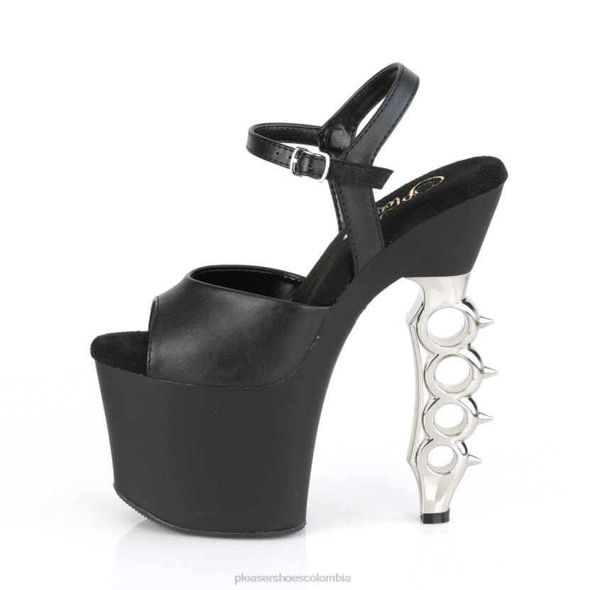 negro/plata 840P169 agarre de hierro-709 Pleaser Shoes
