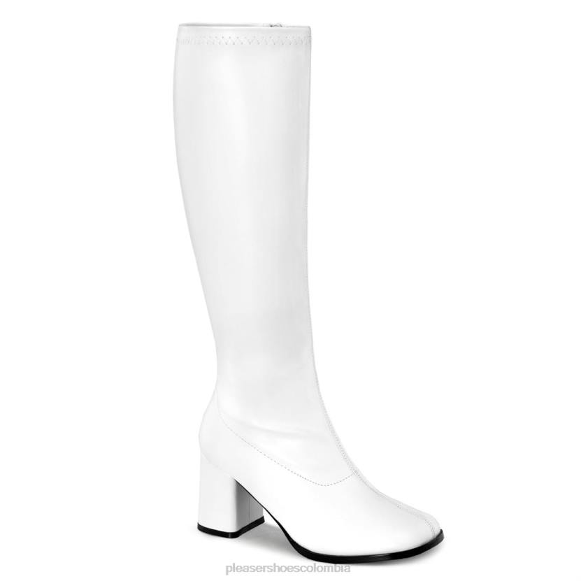 piel sintética blanca 840P450 gogo-300wc Pleaser Shoes