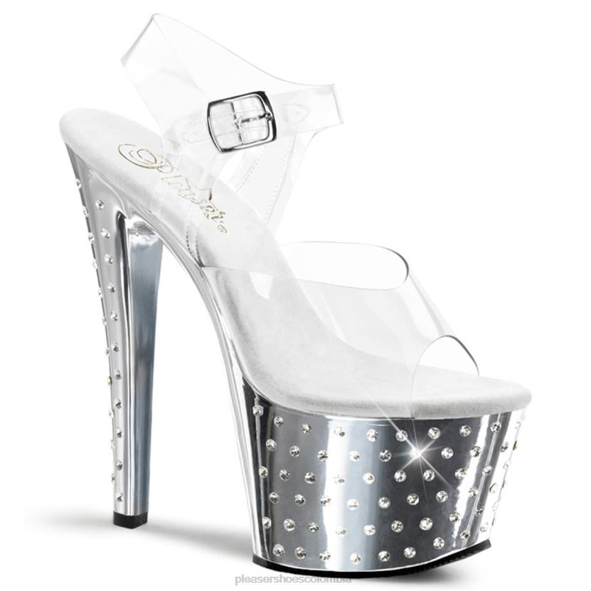 claro/plata 840P292 polvo de estrellas-708 Pleaser Shoes