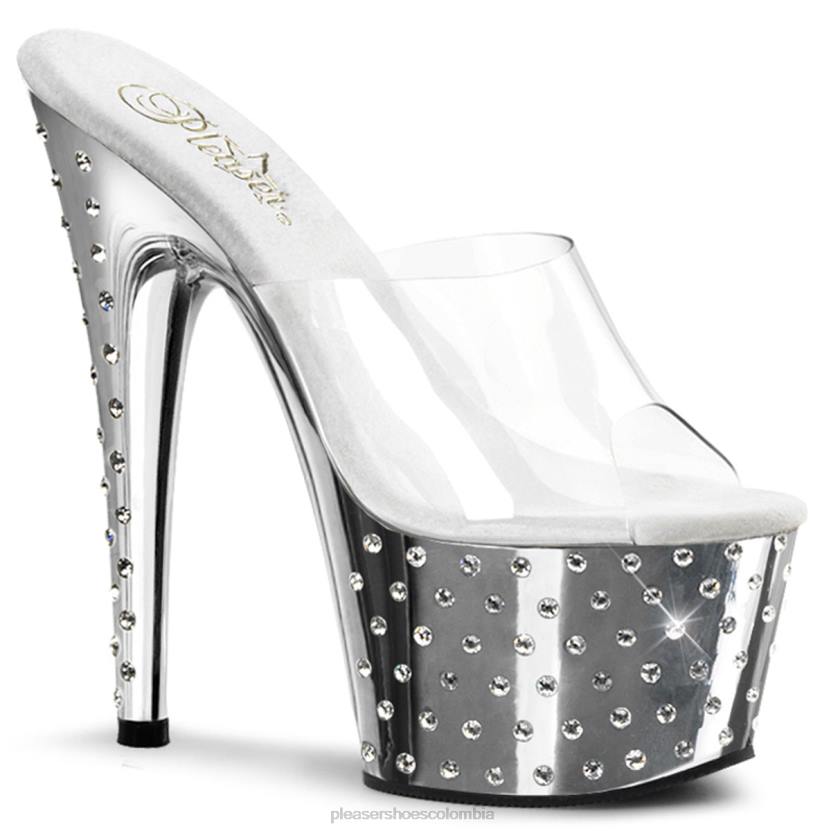 claro/plata 840P329 polvo de estrellas-701 Pleaser Shoes