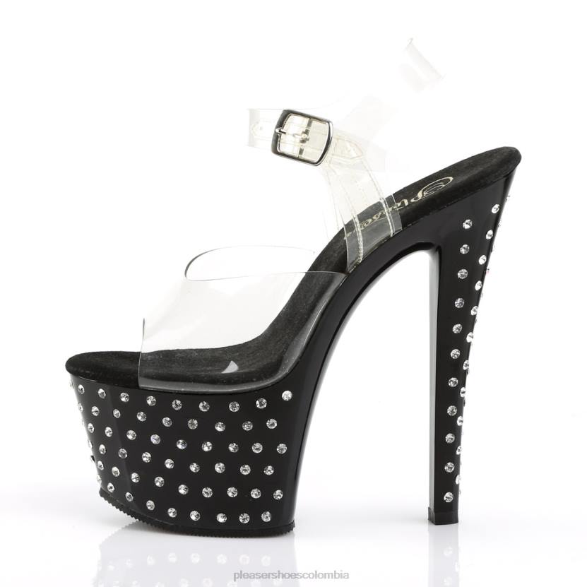 negro claro 840P289 polvo de estrellas-708 Pleaser Shoes