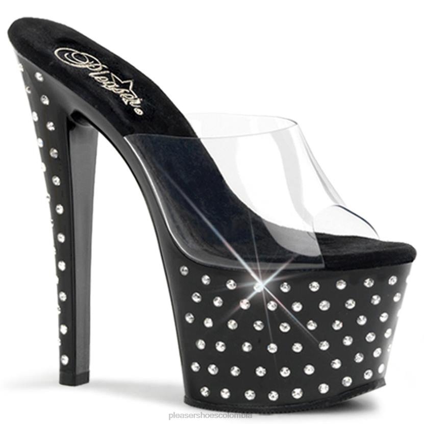 negro claro 840P327 polvo de estrellas-701 Pleaser Shoes