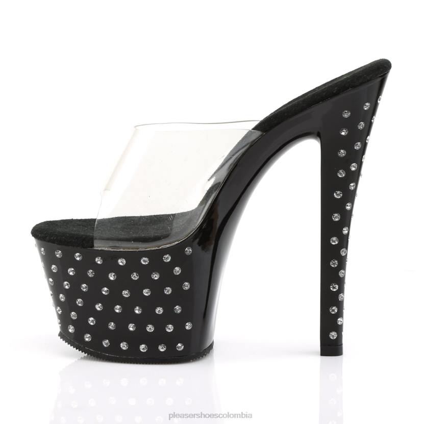 negro claro 840P327 polvo de estrellas-701 Pleaser Shoes