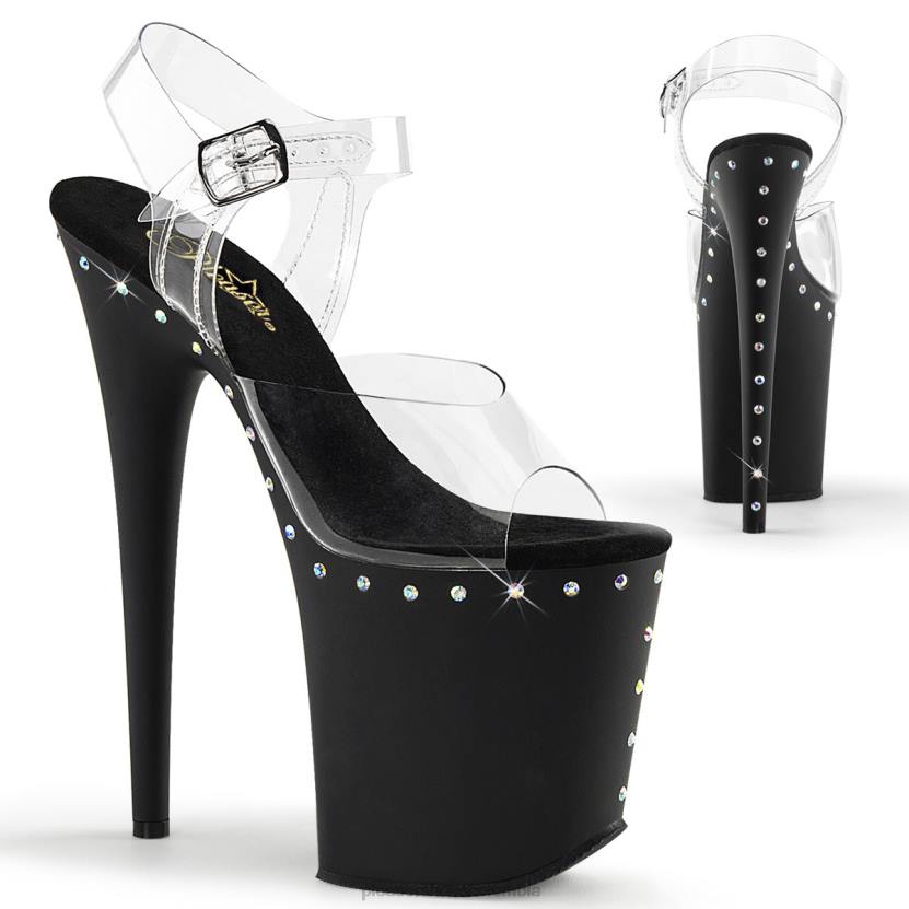 negro claro 840P503 flamenco-808abls Pleaser Shoes