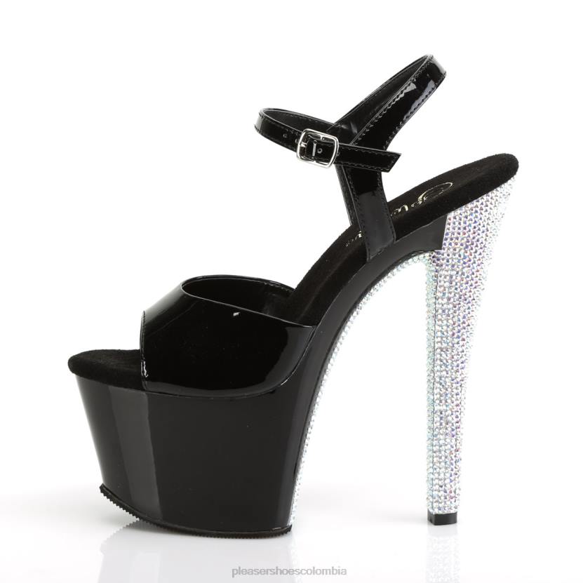 negro/plata 840P486 cielo-309chrs Pleaser Shoes