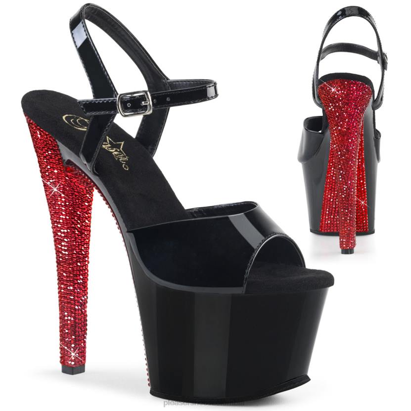 negro/rojo 840P485 cielo-309chrs Pleaser Shoes