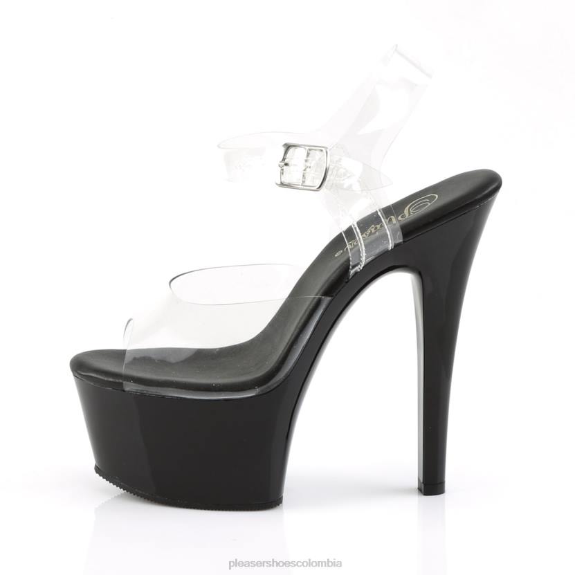 negro claro 840P85 aspirar-608 Pleaser Shoes