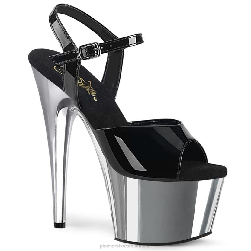 negro/cromo plateado 840P66 adorar-709 Pleaser Shoes