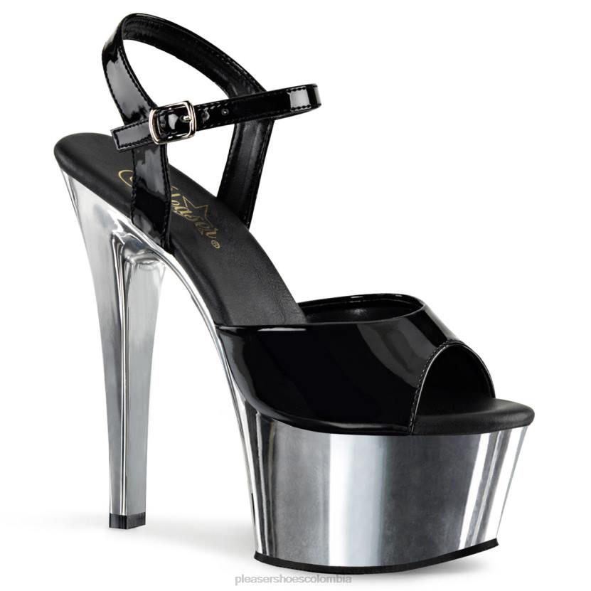 negro/cromo plateado 840P71 aspirar-609 Pleaser Shoes