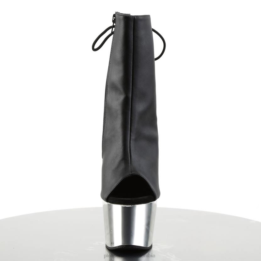 piel sintética negra/plata 840P51 adorar-1018 Pleaser Shoes